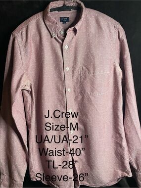 J. Crew Men’s Slim-Fit Dusty Rose Button-Down Shirt Size-M